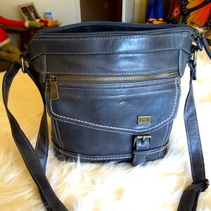 B.O.C. Stylish Gray Leather Women's Crossbody Bag